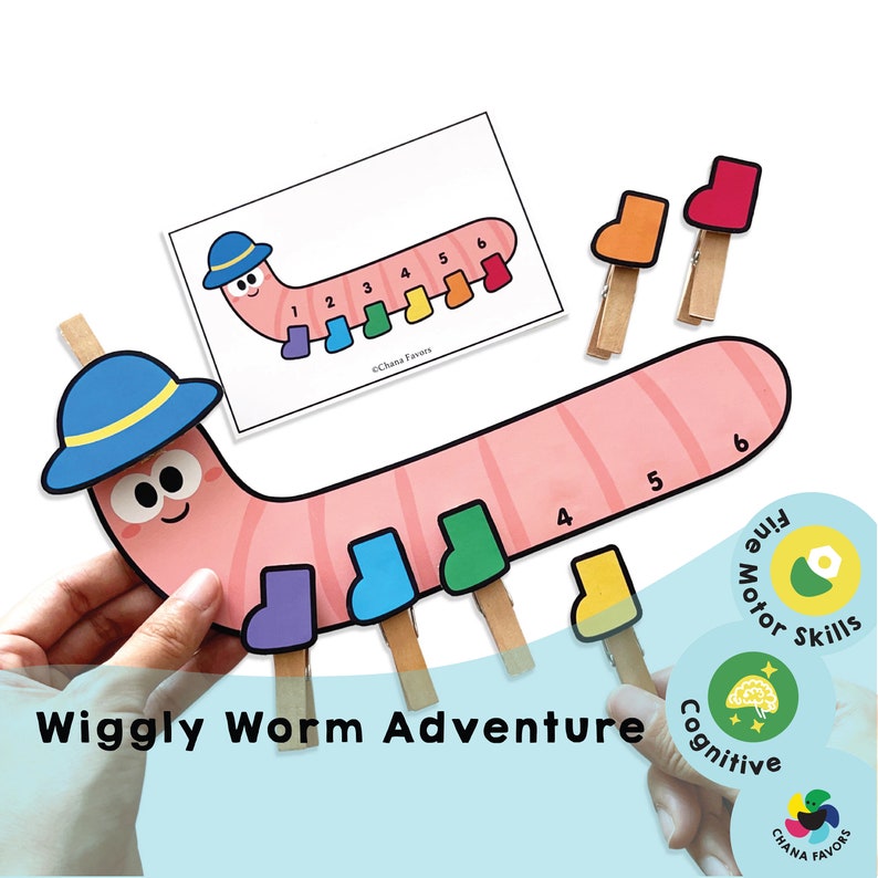 Wiggly Worm Adventure zum Ausdrucken: Unterhaltsame Aktivität für Koordination, Feinmotorik und Kreativität