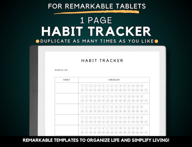 reMarkable Habit & Goal Tracker Template_BrainAcademy.store