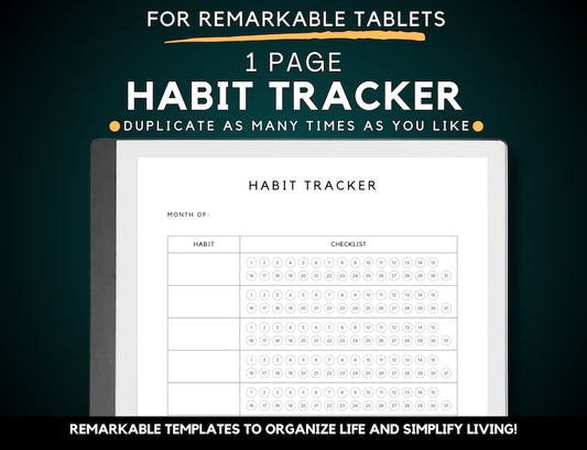 reMarkable Habit & Goal Tracker Template_BrainAcademy.store