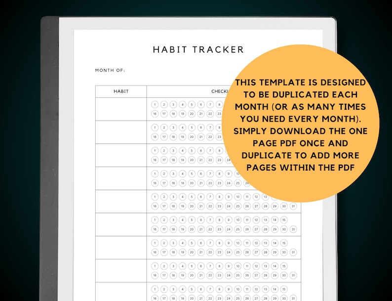 reMarkable Habit & Goal Tracker Template_BrainAcademy.store