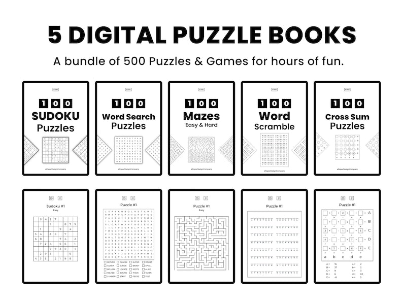 reMarkable 2 Games &amp; Puzzle Digital Bundle: 500 Puzzles in einem