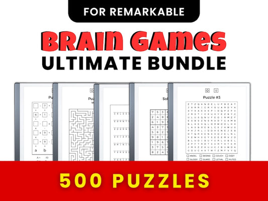 reMarkable 2 Games &amp; Puzzle Digital Bundle: 500 Puzzles in einem