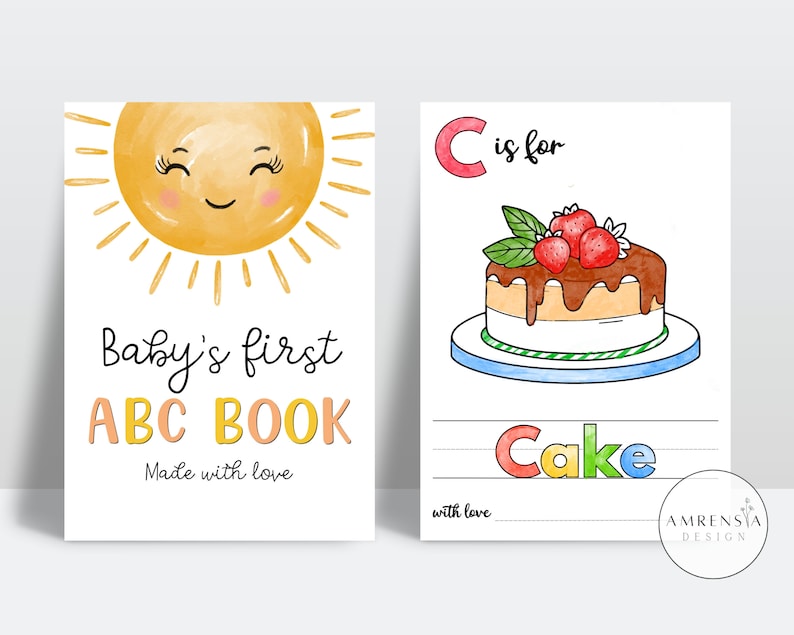 ABC Baby Shower Coloring & ABC Book_BrainAcademy.store