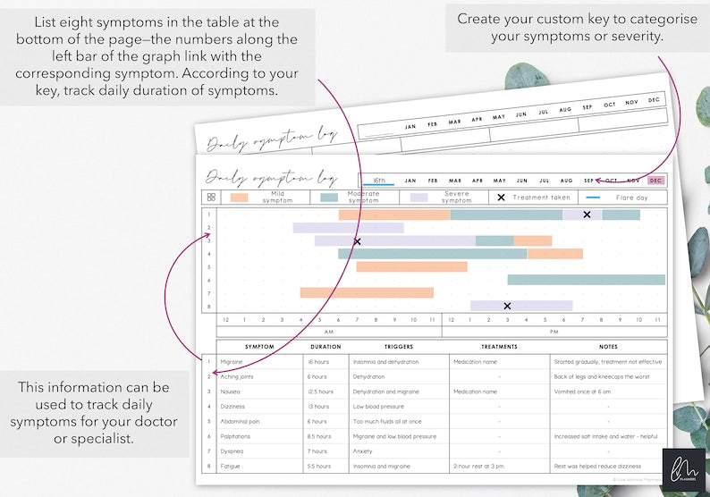 Ultimate Symptom Tracker: Print & Fill for Health Monitoring_BrainAcademy.store