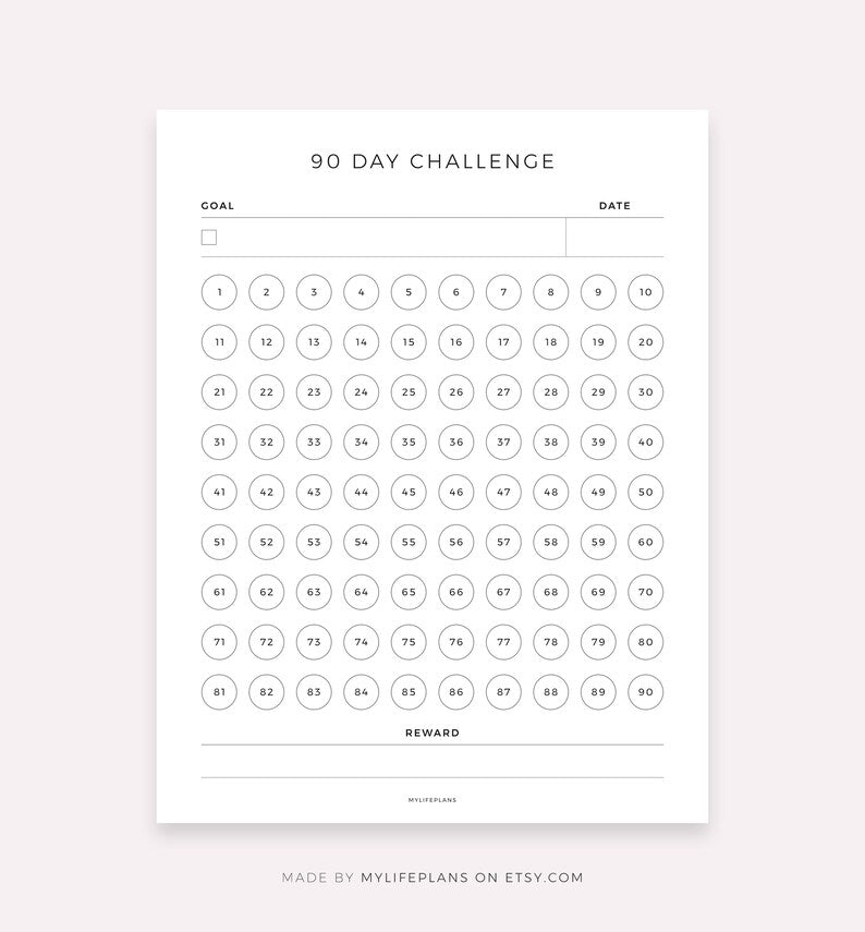 90-Day Challenge Digital Template: Goal Setting, Progress Tracking, Habit Forming_BrainAcademy.store