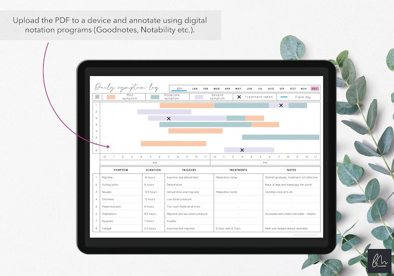 Printable Symptom Tracker for Chronic Conditions_BrainAcademy.store