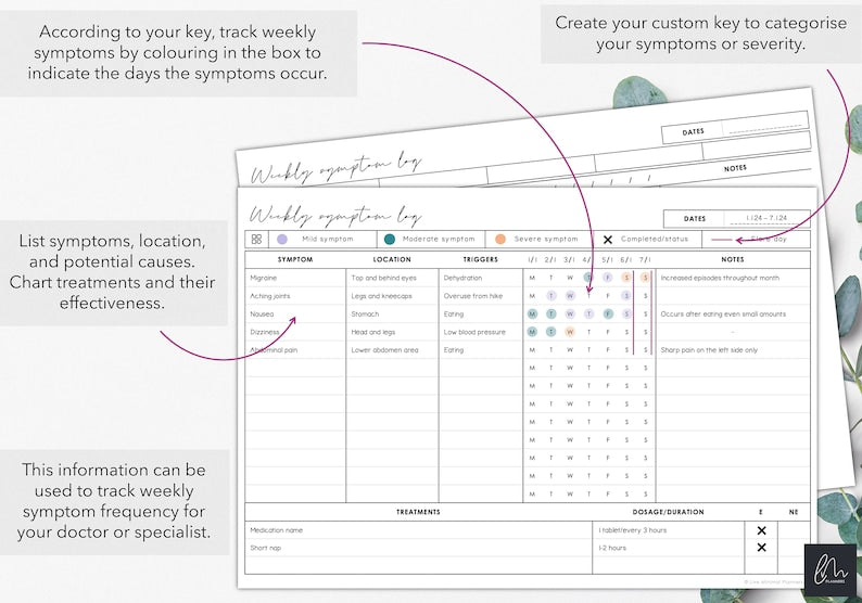 Ultimate Symptom Tracker: Print & Fill for Health Monitoring_BrainAcademy.store