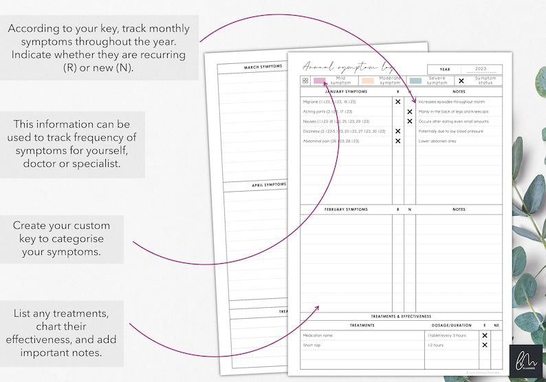 Ultimate Symptom Tracker: Print & Fill for Health Monitoring_BrainAcademy.store