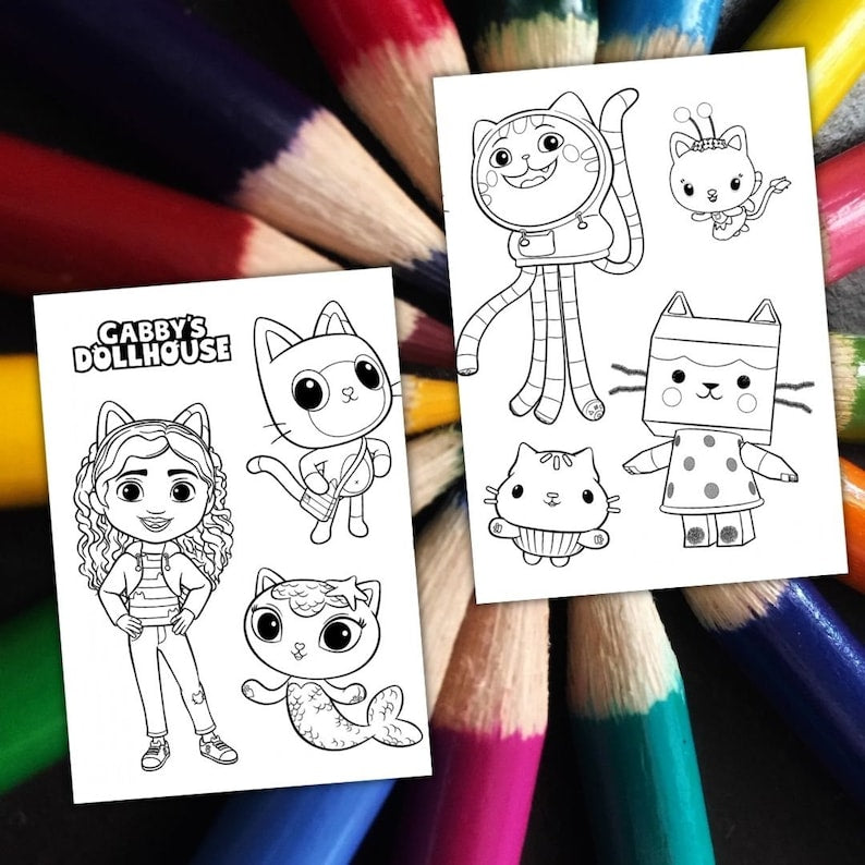 40 GABBY DOLLHOUSE Coloring Pages: Cartoon Coloring Book for Kids_BrainAcademy.store