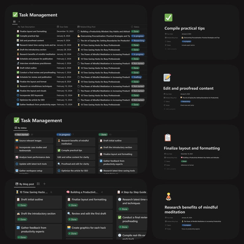 Blogger's Toolkit: Notion Planner & Content Calendar for Success_BrainAcademy.store