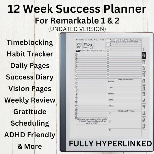 Remarkable 2 Digital Planner: Ultimate Goal-Setting and Time Management Tool_BrainAcademy.store