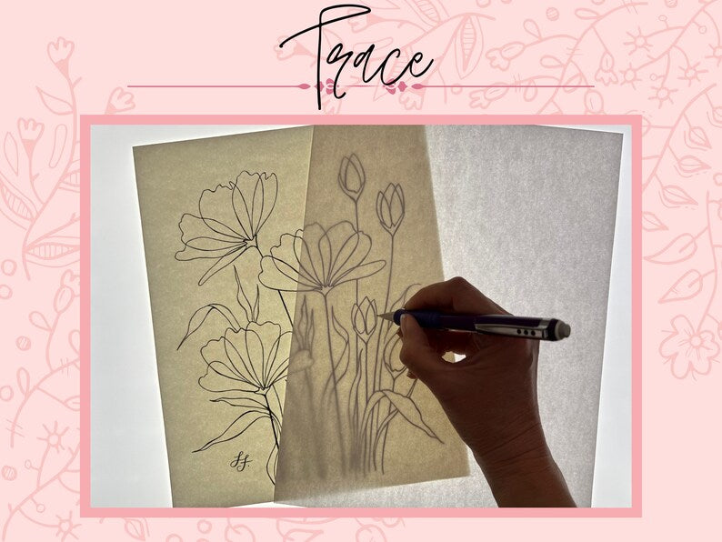 Transparent Flower Outline Coloring Page_BrainAcademy.store