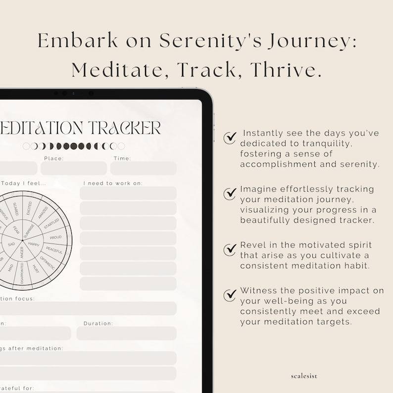 Meditation Tracker: Mindful Prompts for Daily Calm_BrainAcademy.store