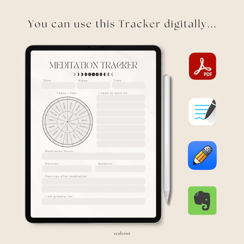 Meditation Tracker: Mindful Prompts for Daily Calm_BrainAcademy.store