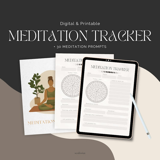 Meditation Tracker: Mindful Prompts for Daily Calm_BrainAcademy.store