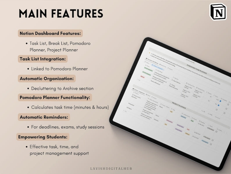 Notion Template for Pomodoro Productivity and Time Management_BrainAcademy.store